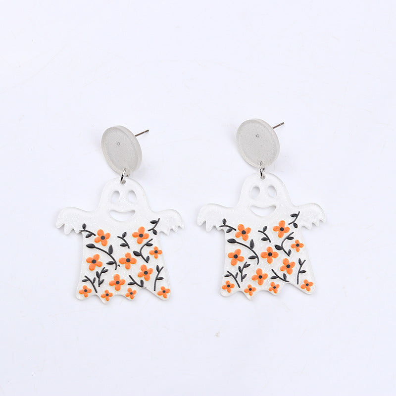 Halloween Women Fashion Character Acrylic Earrings