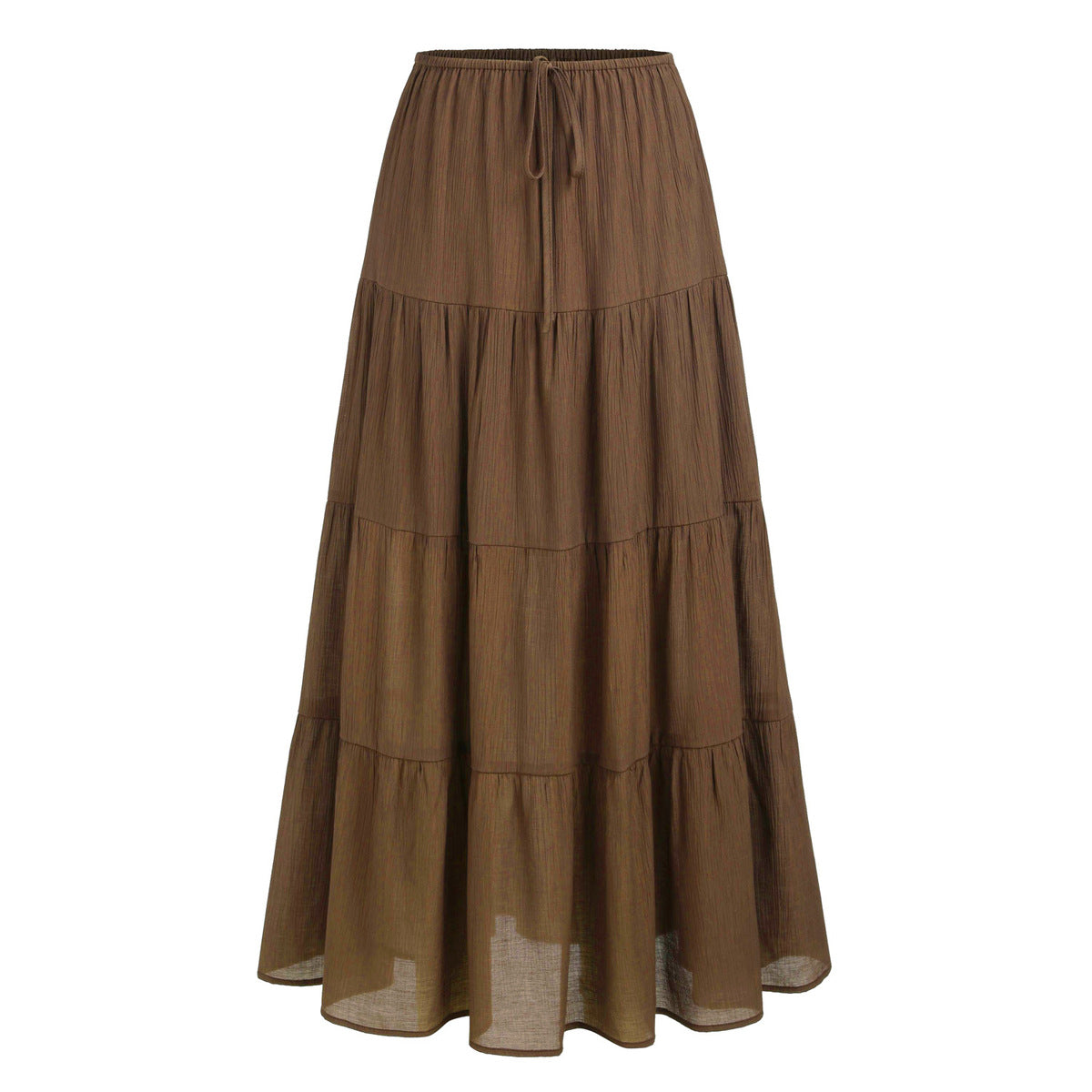 Women Fashion Solid Color Printed High Waist Skirt
