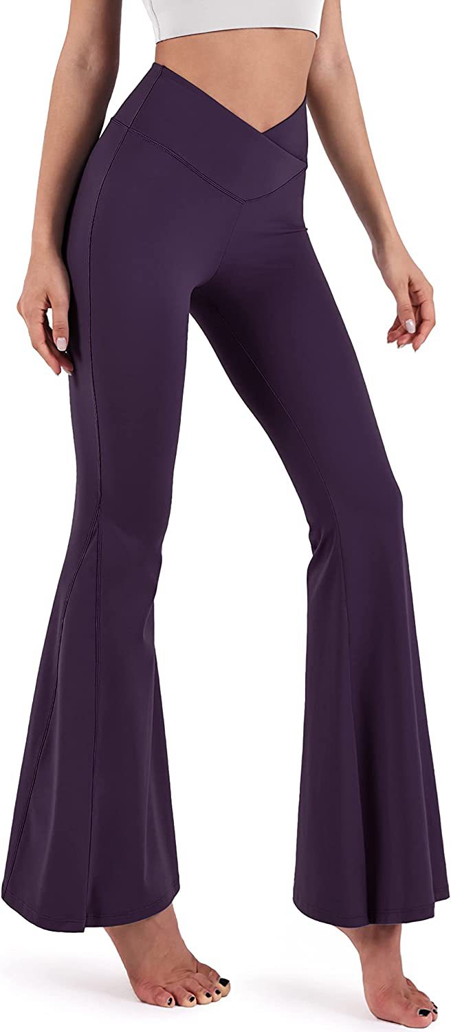 Women Fashion Solid Color Cross High Waist Yoga Pants