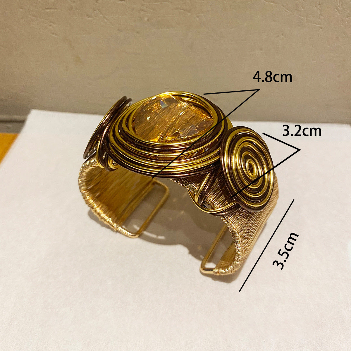 Women Fashion Exaggerated Arm Ring Winding Wire Opening Bracelet