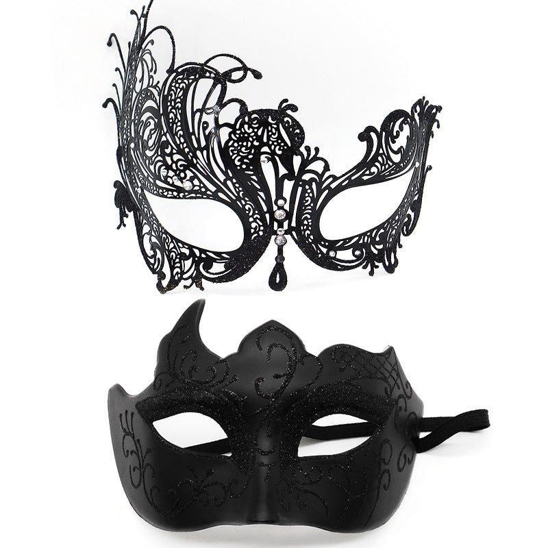 Masquerade Carnival Black Half Face Diamond Mask