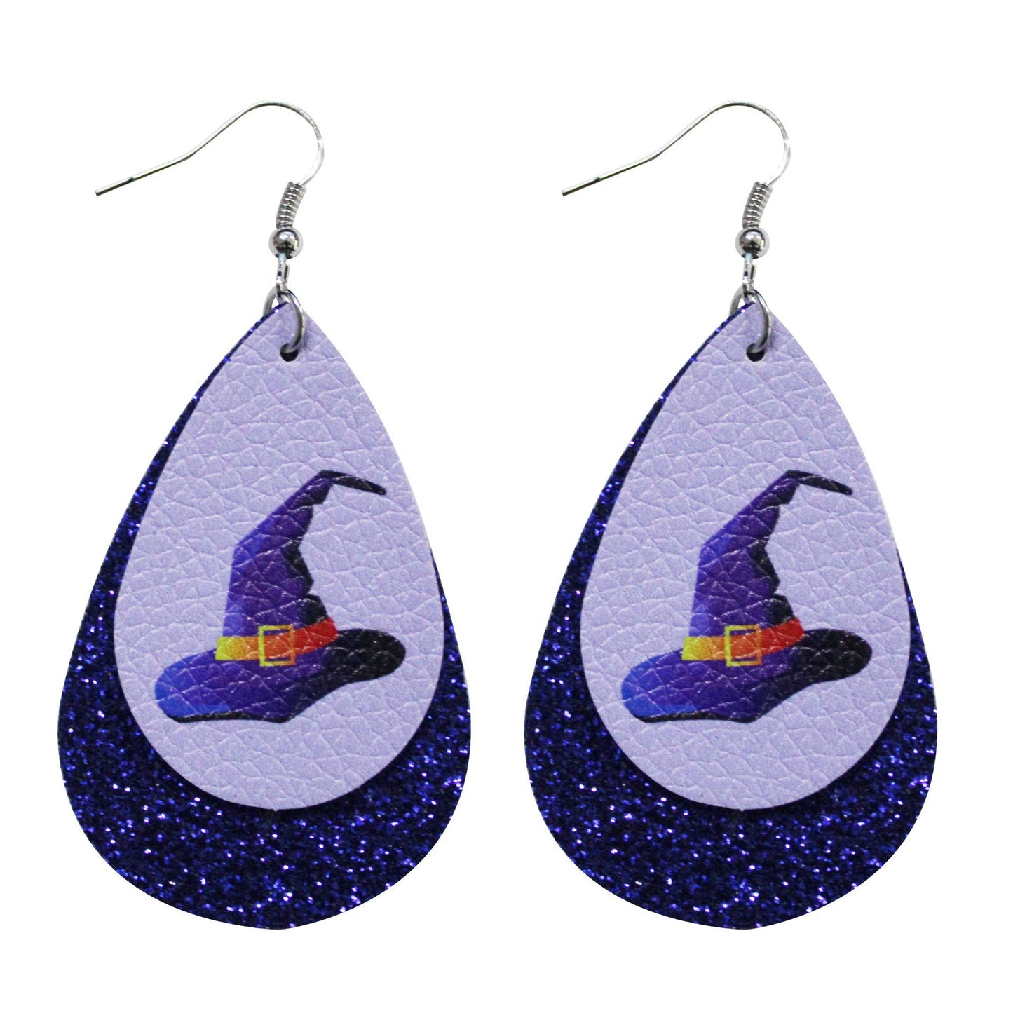 Pendientes de calavera con purpurina para Halloween para mujer