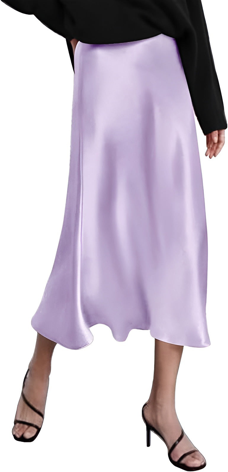 Women Fashion Elegant Solid Color Satin Fishtail Skirt