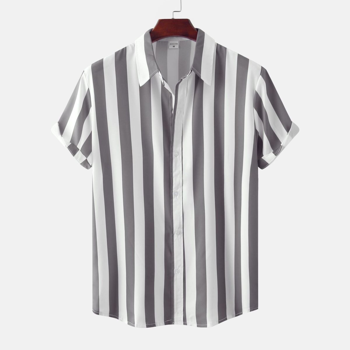 Men's Casual Vacation Stripe Print Short Sleeve Shirt