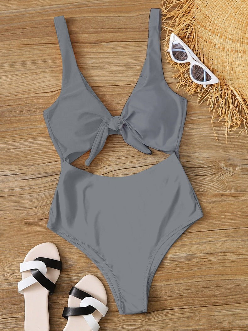 Women Summer Vacation Color Blocking Triangle Swimsuit