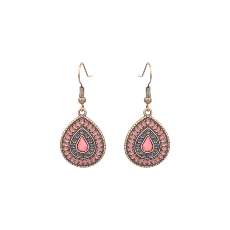 Boucles d'oreilles à pompons créatives de style ethnique bohème rétro