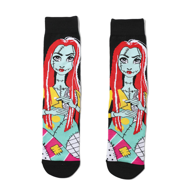 Calcetines unisex de moda con diseño de calaveras divertidas de Halloween