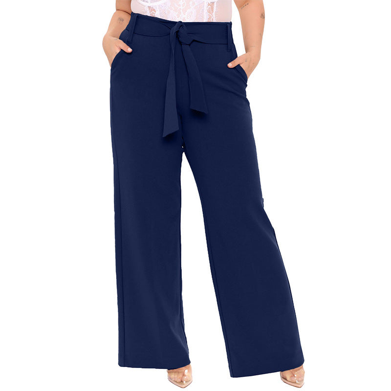 Pantalones anchos casuales de verano para mujer, de color liso