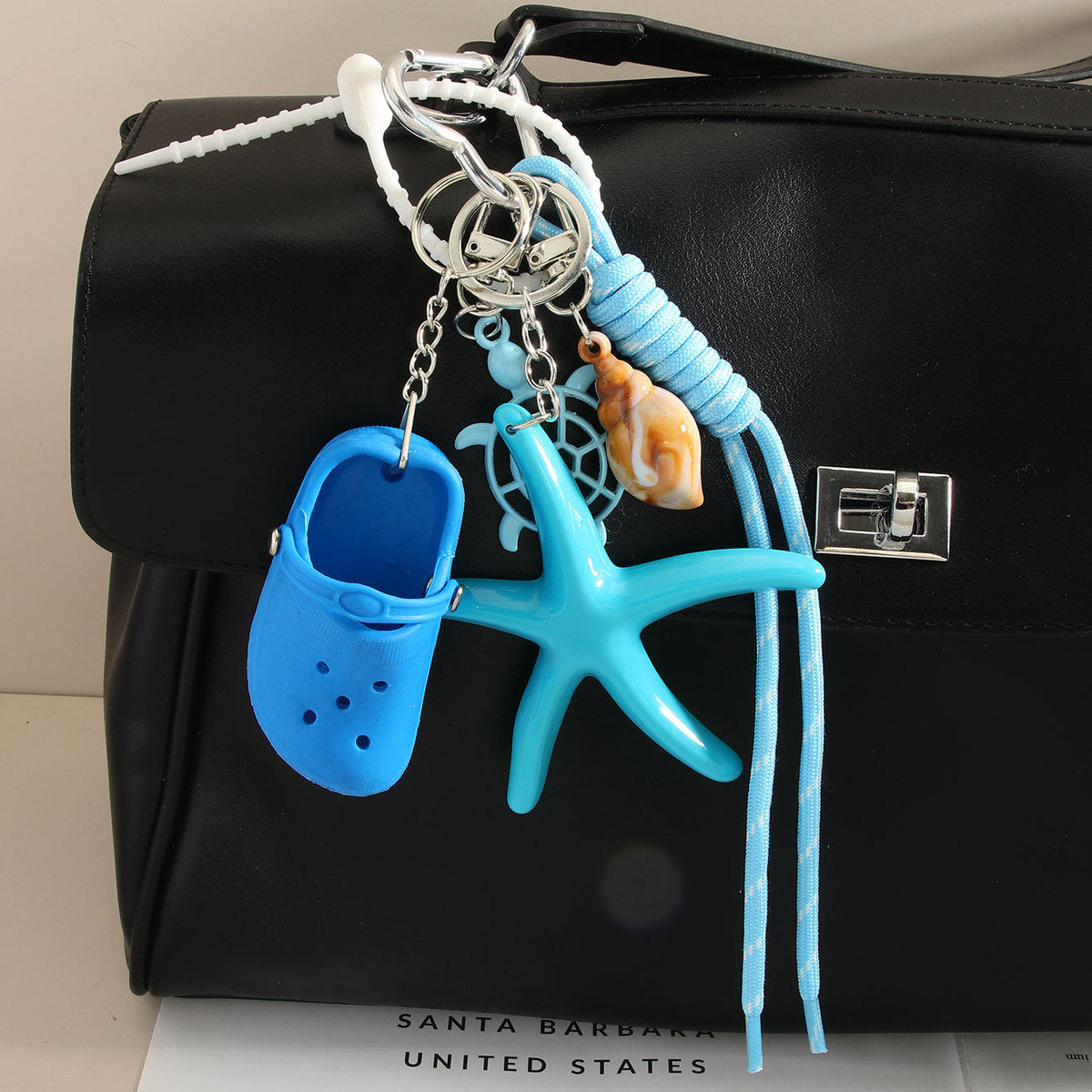 Creative Mini Slippers Starfish Keychain