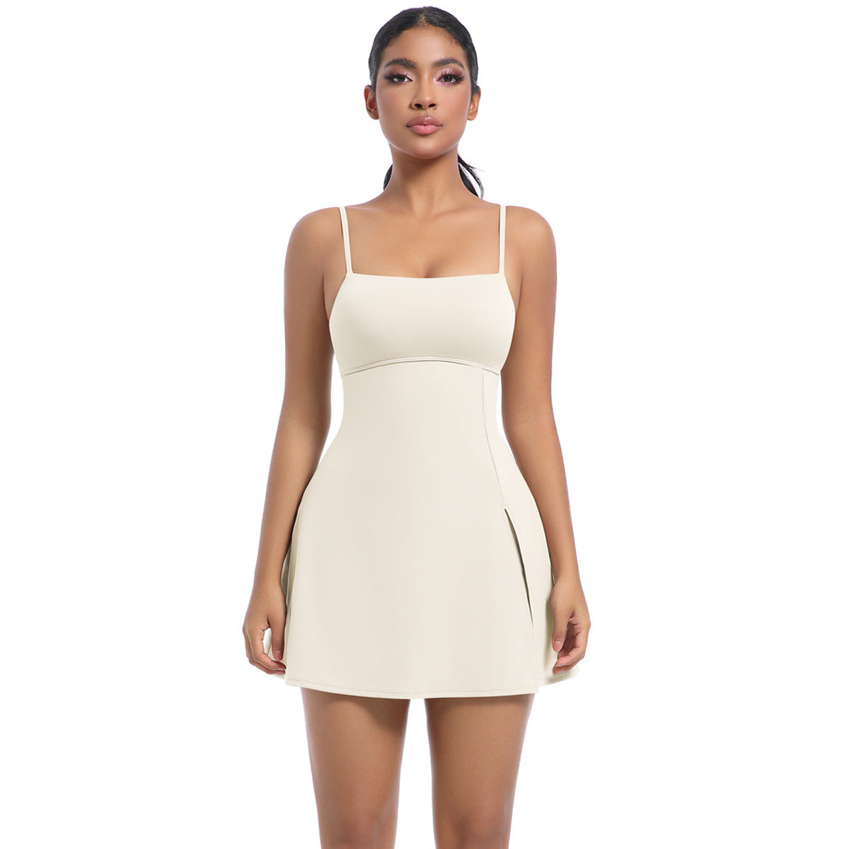 Vestido de tenis informal con tirantes finos y espalda descubierta para mujer