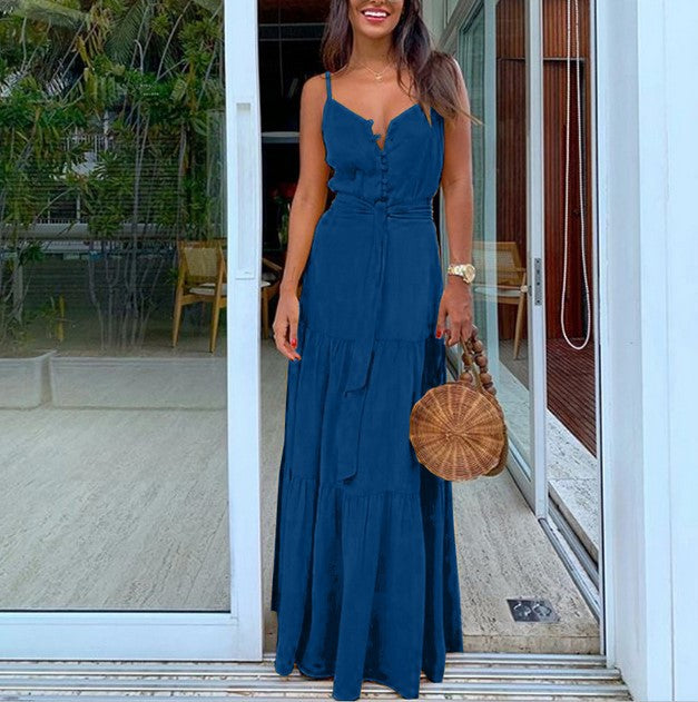 Robe nuisette de couleur unie pour les vacances d'été