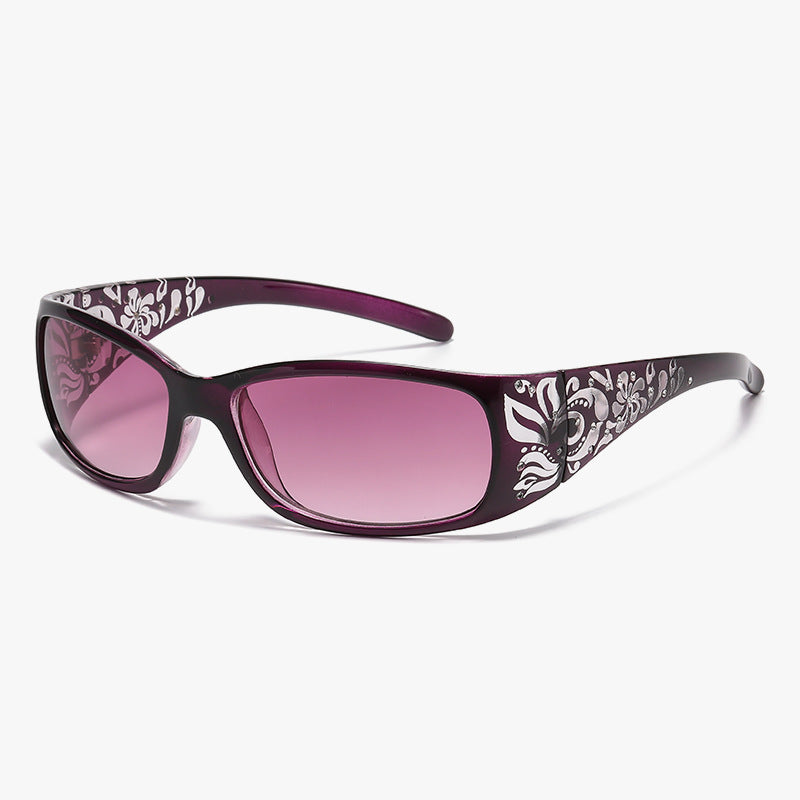 Gafas de sol con montura hueca y degradado para mujer, estilo retro, ovaladas, para PC.