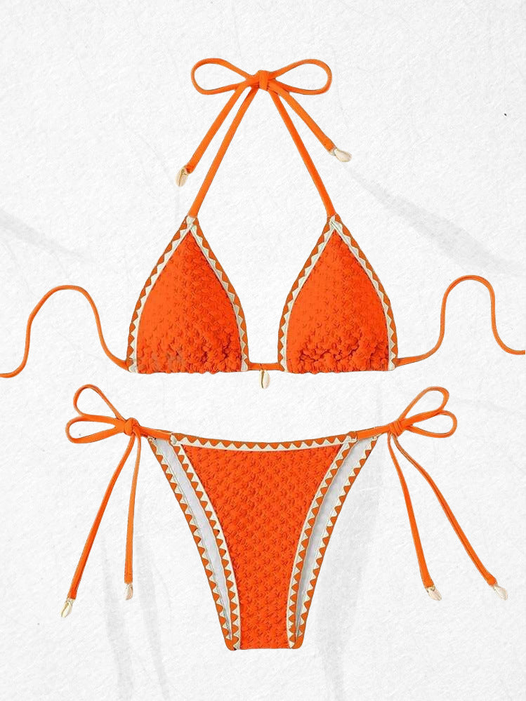 Maillot de bain bikini dos nu imprimé sexy pour femme