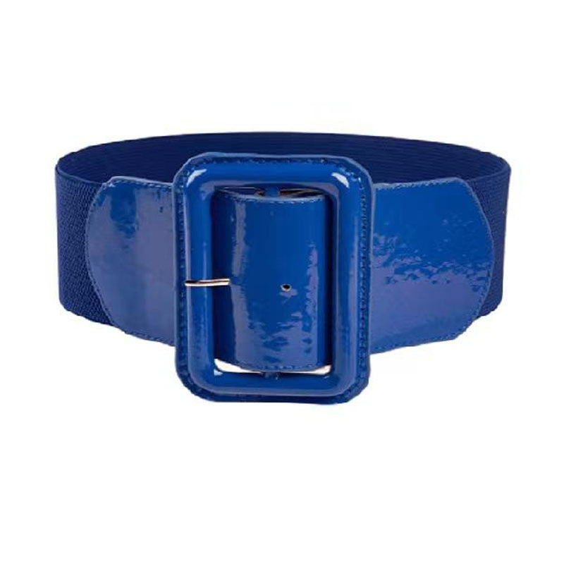 Women Fashion Casual Solid Color Big Buckle Wide Belt