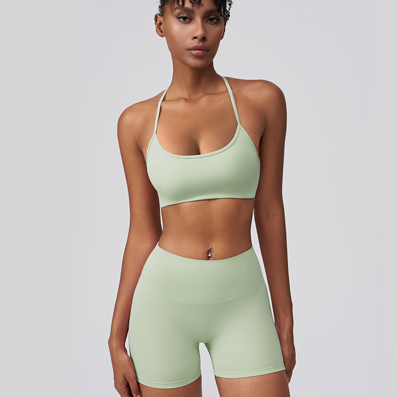 Solid Color Women's Yoga Two-Piece Sports Set
