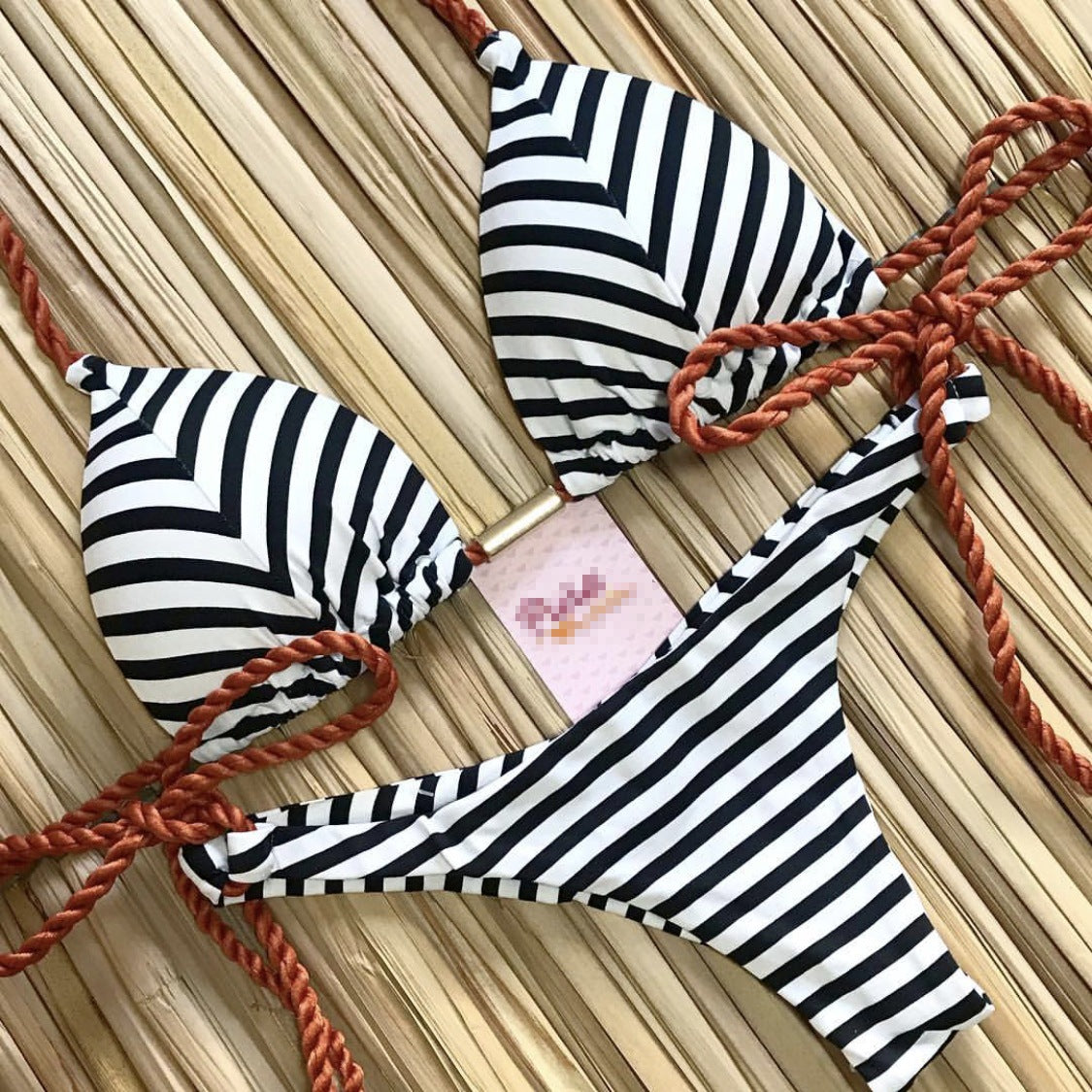 Maillot de bain bikini dos nu imprimé sexy pour femme