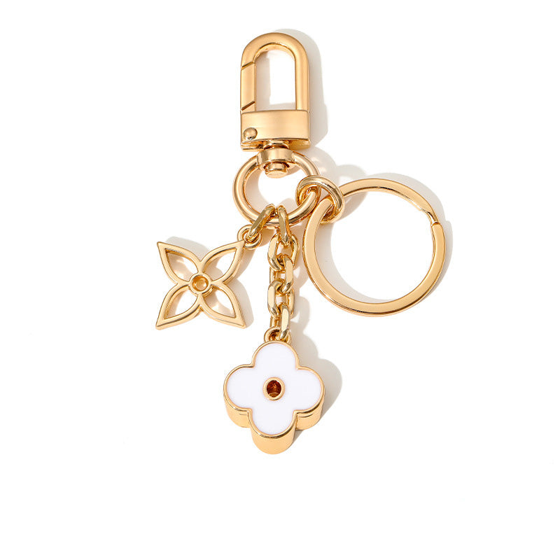 Women Fashion Four Leaf Clover Metal Pendant Keychain Alloy Leisure Style