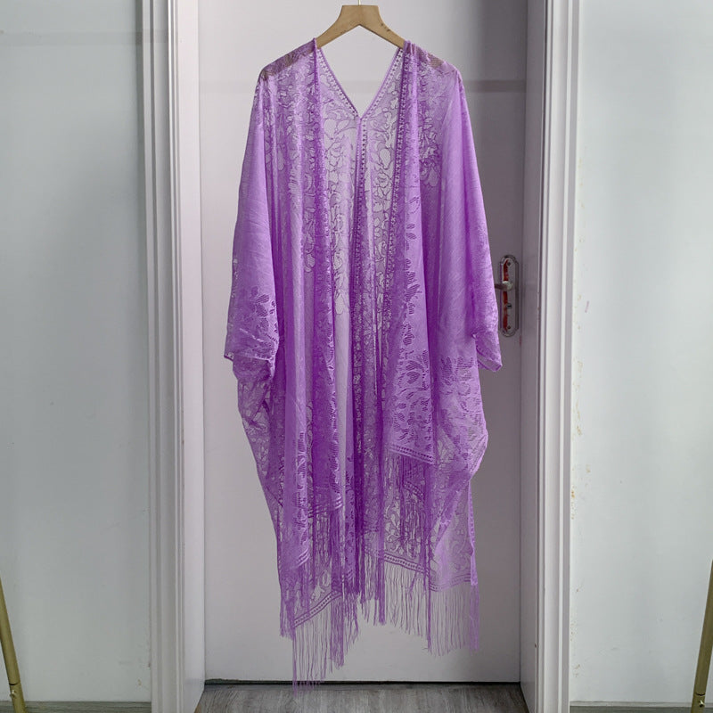 Chal de encaje de verano para mujer, moda estilo bohemio