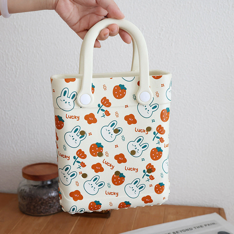 Fashion Cartoon Print Pattern Hole Bag EVA Jelly Bag for Women and Kids
