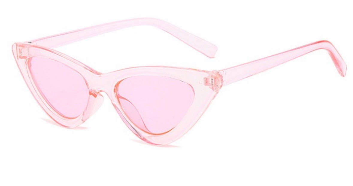 Gafas de sol retro con montura triangular pequeña y materiales de PC y CA