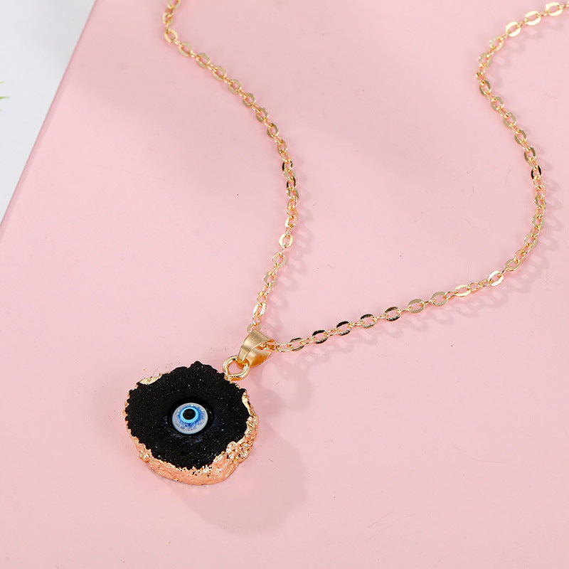 Bohemian Resin Imitation Gemstone Luck Eye Necklace
