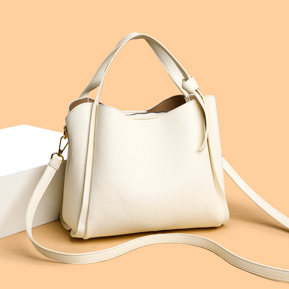 Soft Pu Leather Women Tote Bag with Horizontal Shape