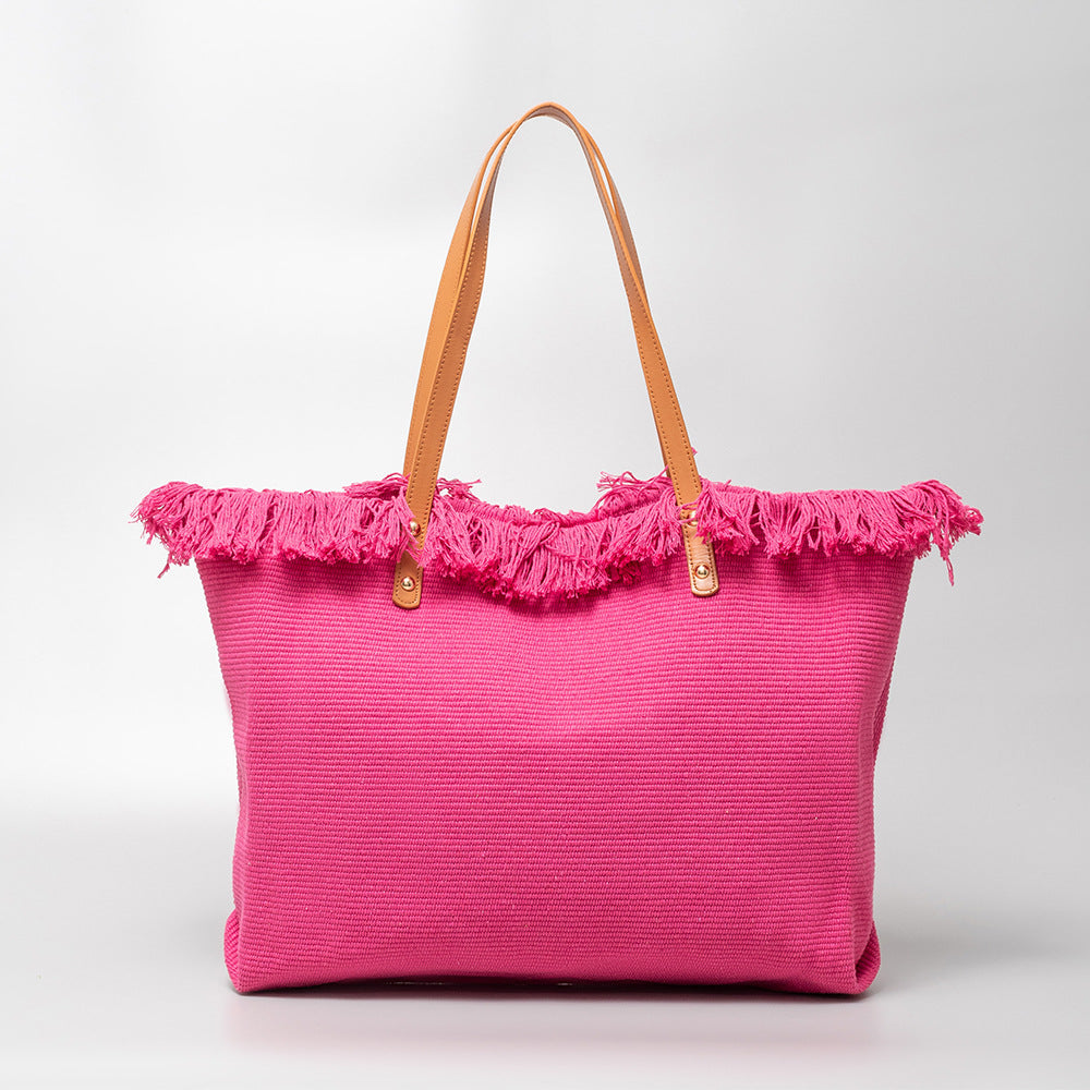 Bolso de mano informal con borlas para vacaciones bohemias