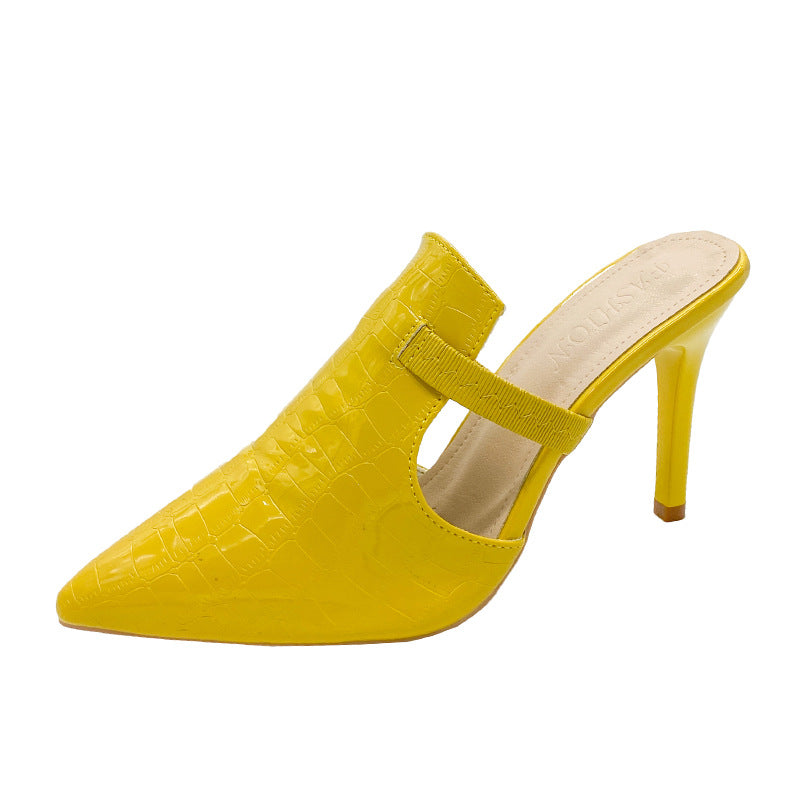 Chaussures à talons hauts et bout pointu pour femmes, couleur unie, sexy