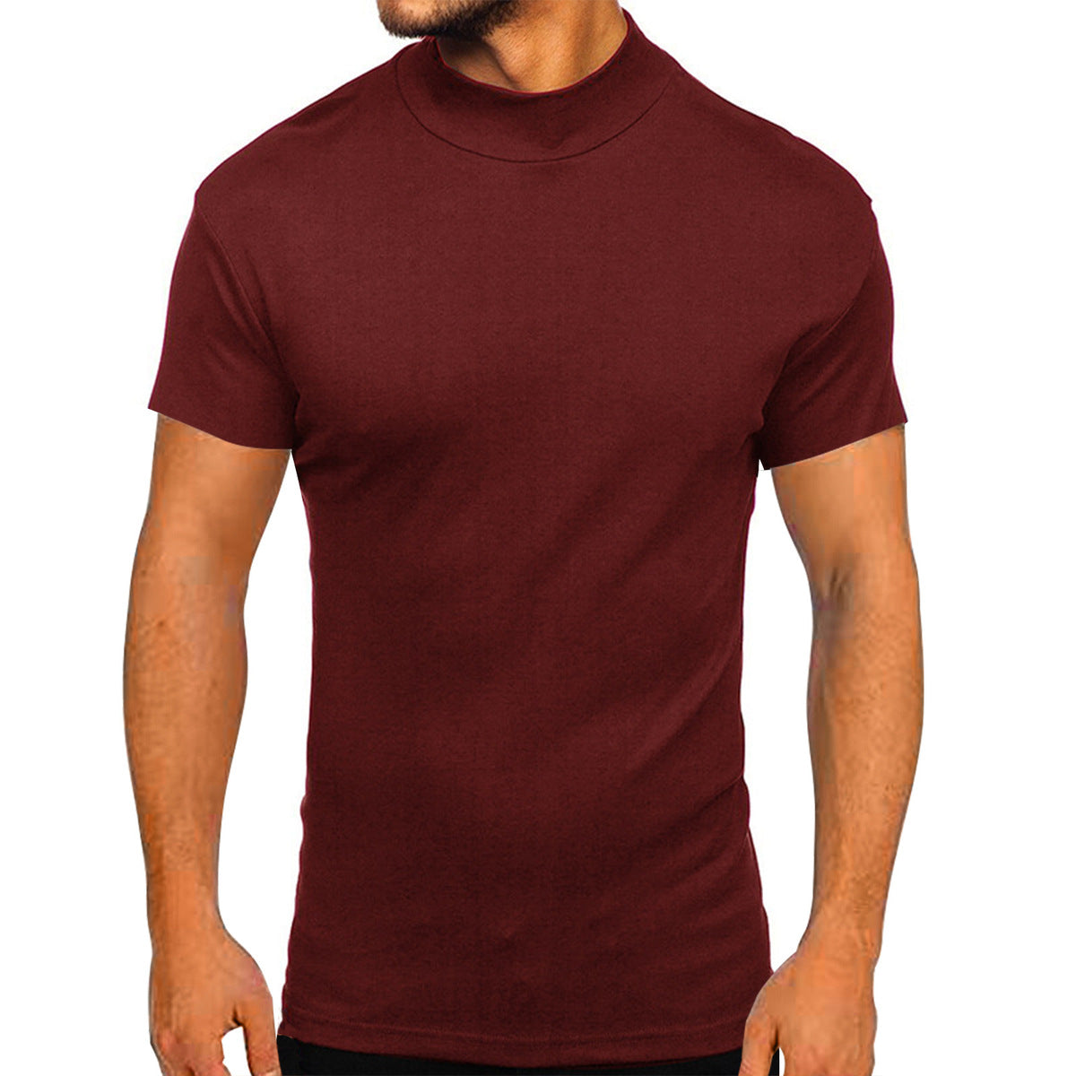 Men Casual Basic Solid Color Short Sleeve T-Shirt