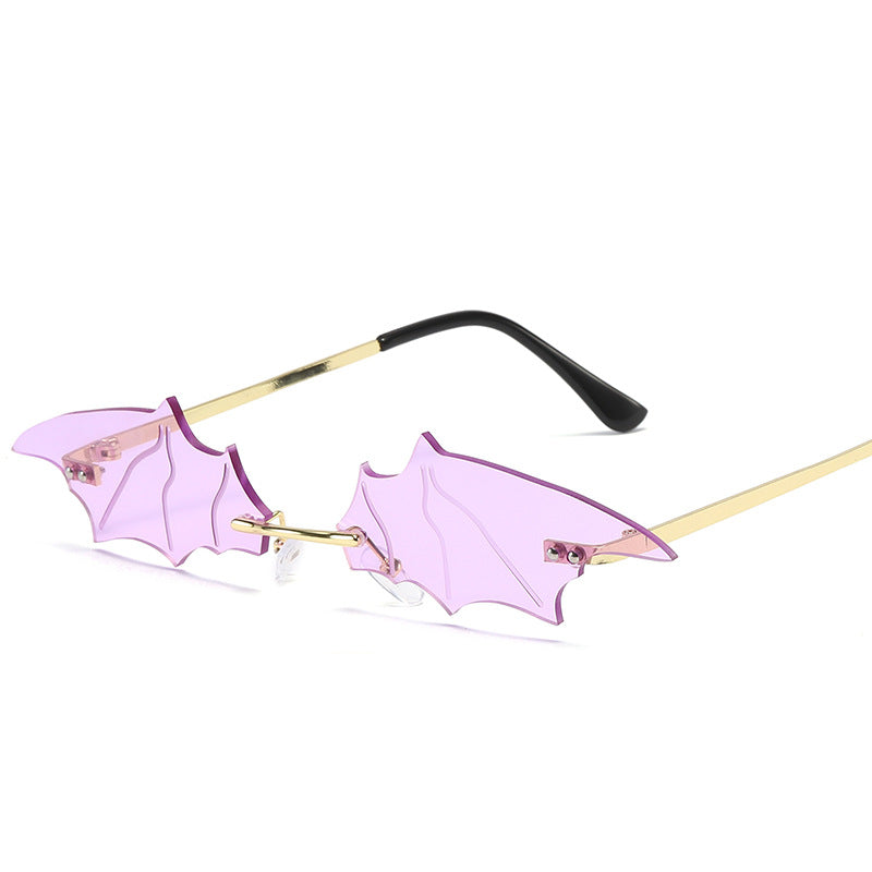 Gafas de sol de murciélago sin marco de moda para Halloween