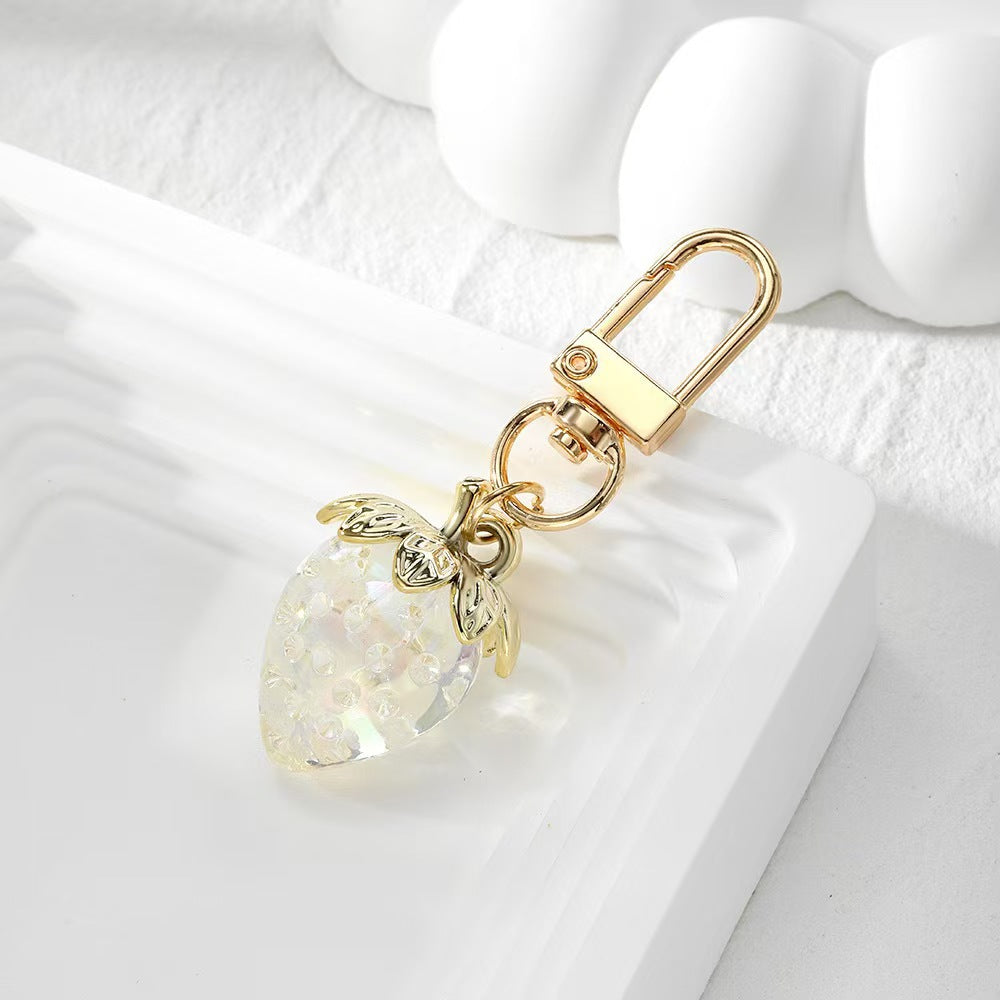 Cute Strawberry Heart-Shaped Key Chain Pendant