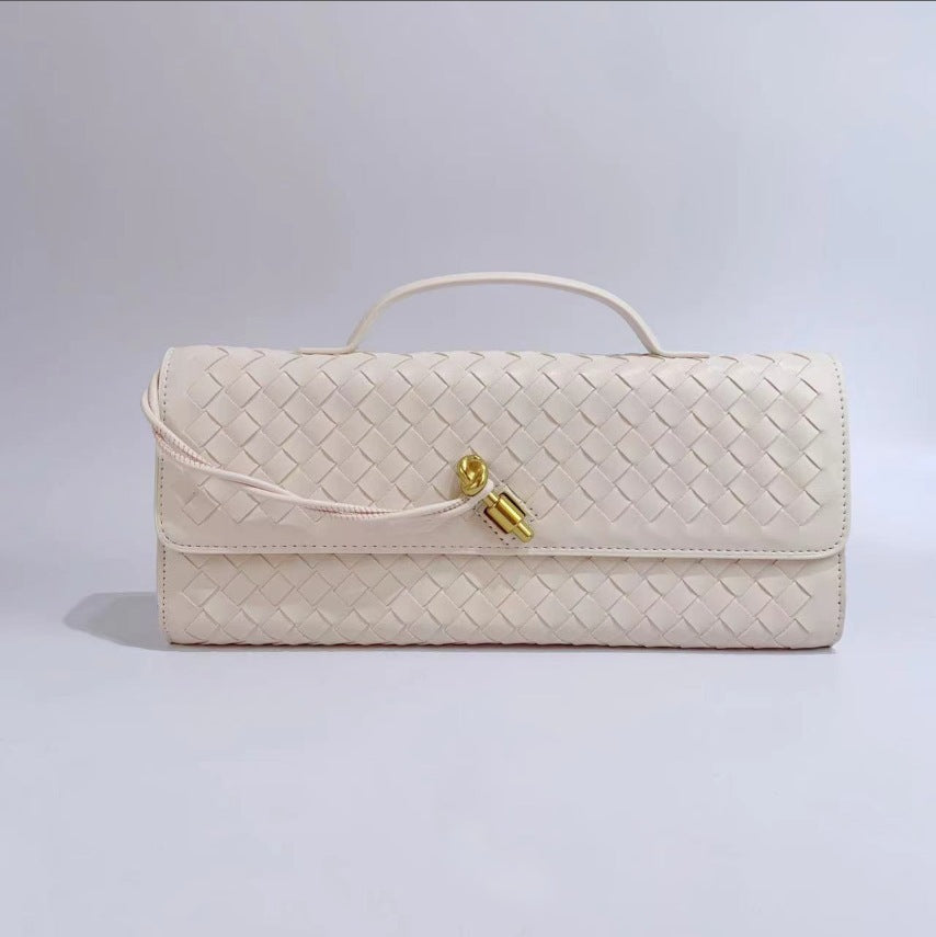 Women Fashion Casual Solid Color Woven Handbag