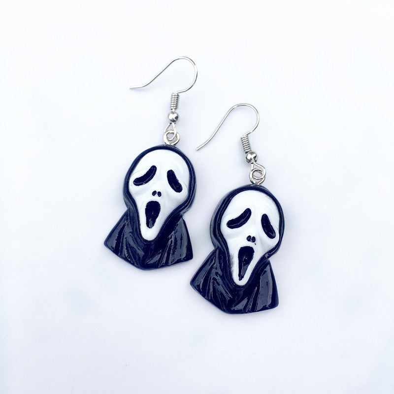 Pendientes colgantes de Halloween para mujer, divertidos, con esqueleto, fantasma, calabaza, gato y búho