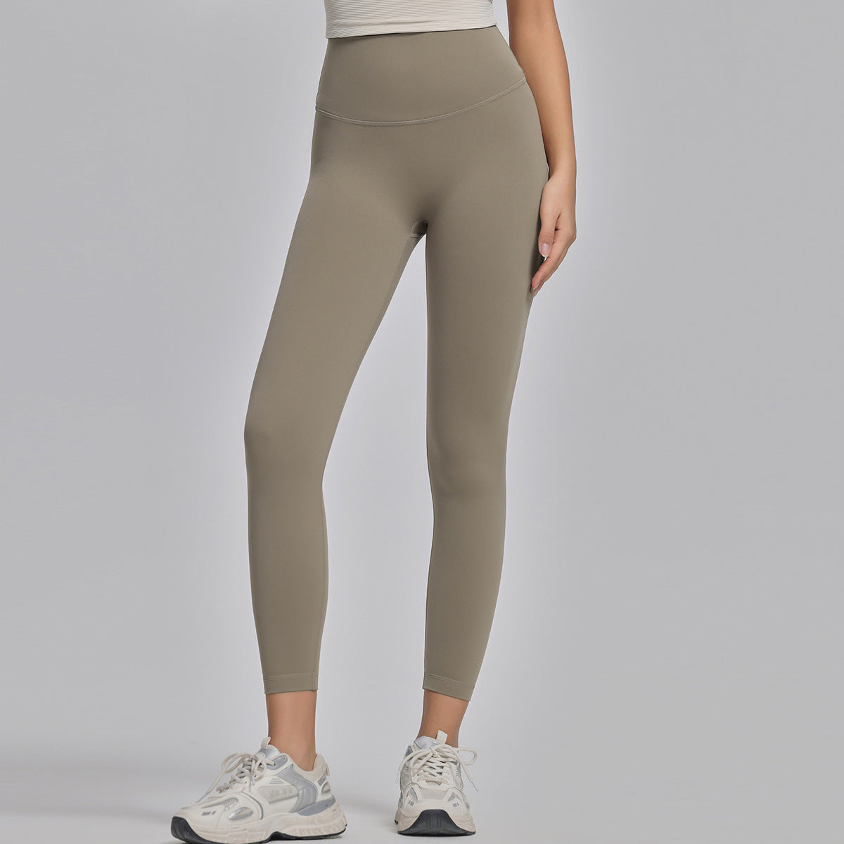 Leggings de yoga taille haute sans coutures pour femmes, couleur unie, coupe slim, vêtements de sport