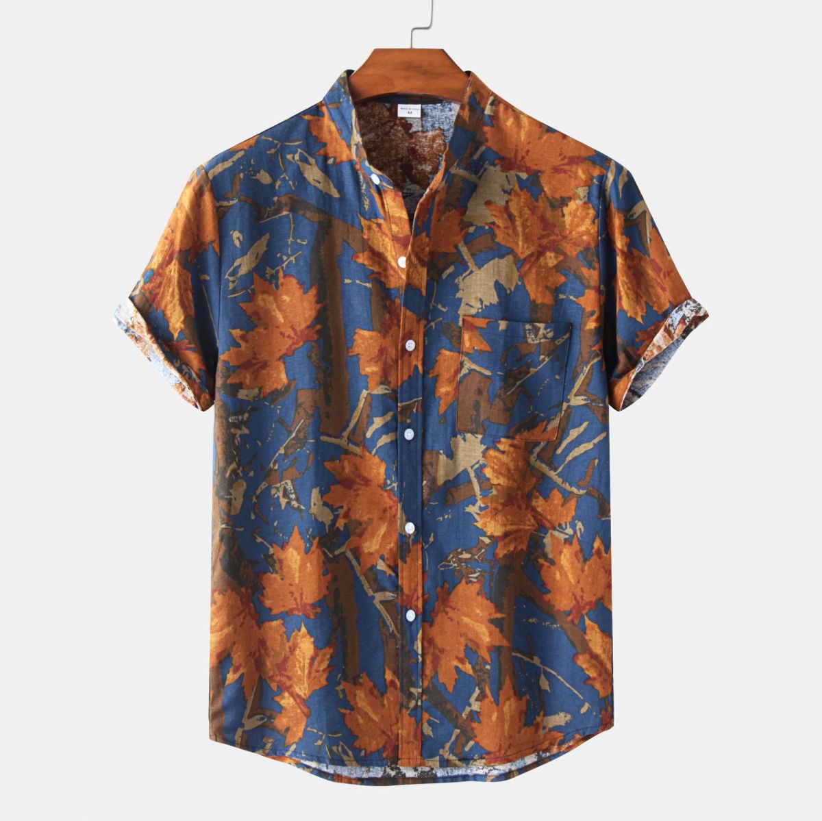 Camisa de verano para hombre con estampado de rayas y flores diminutas en 3D