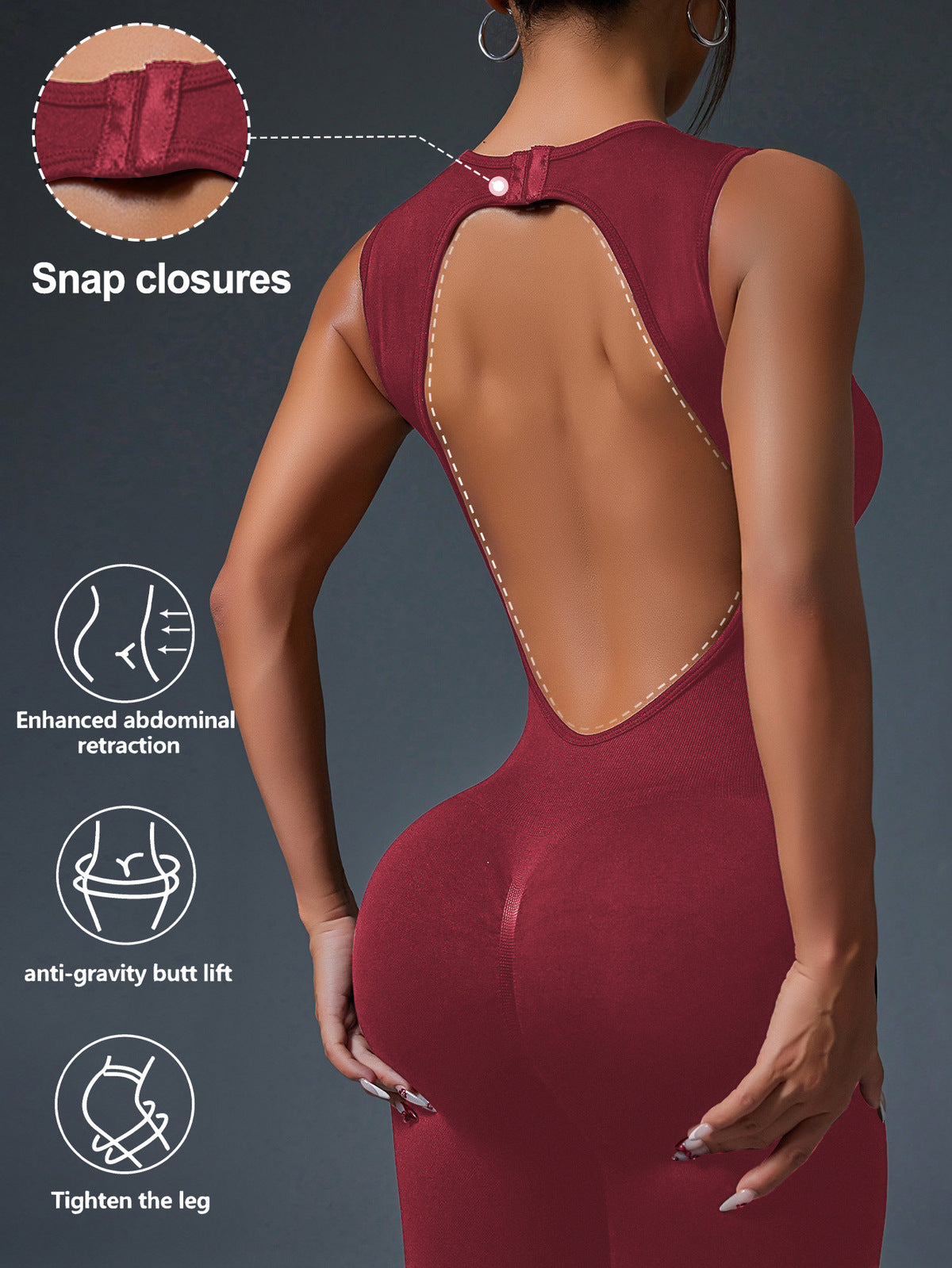 Women Fashion Solid Color Sleeveless Tight Yoga Jumpsuits
