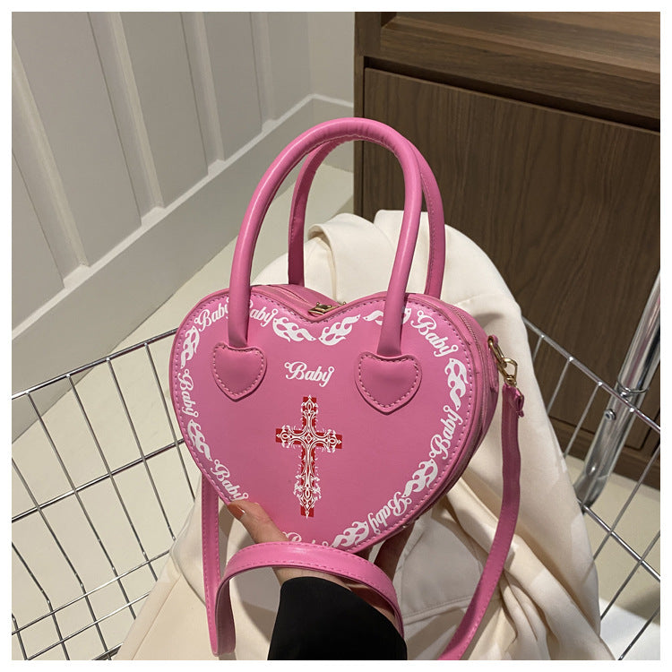 Studded Gothic Punk Heart Shoulder Bag