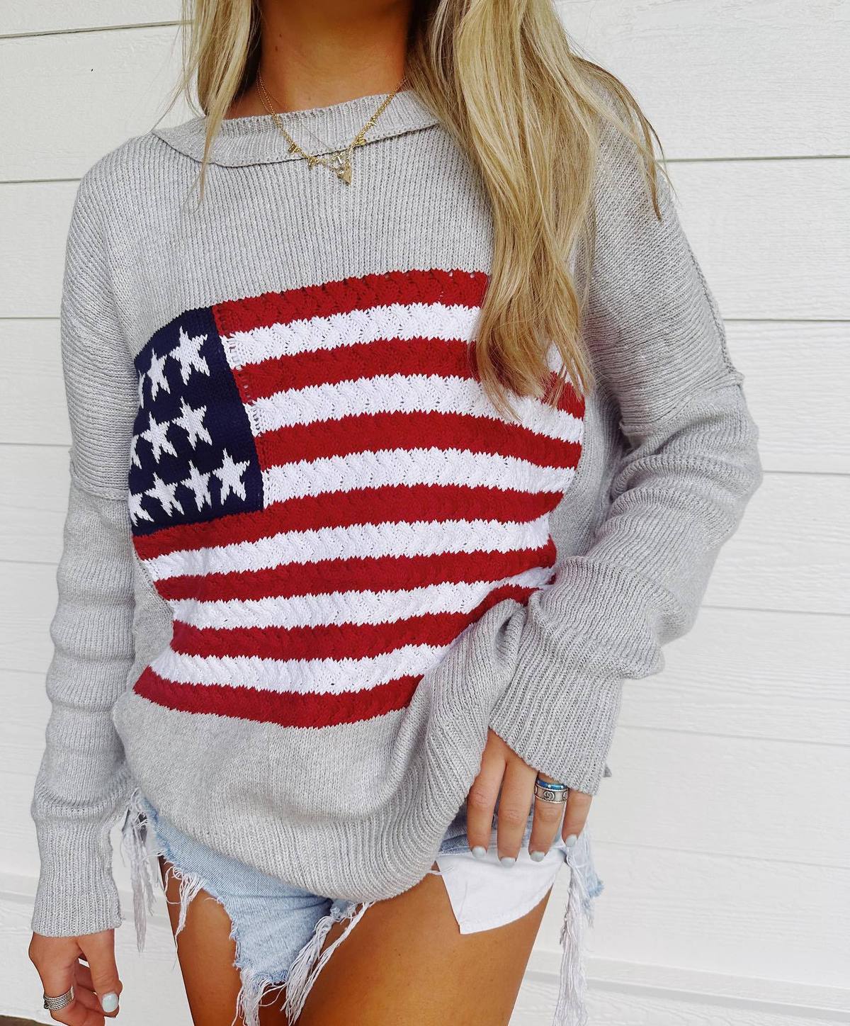 Women Fashion Casual Five-Pointed Star Sweater
