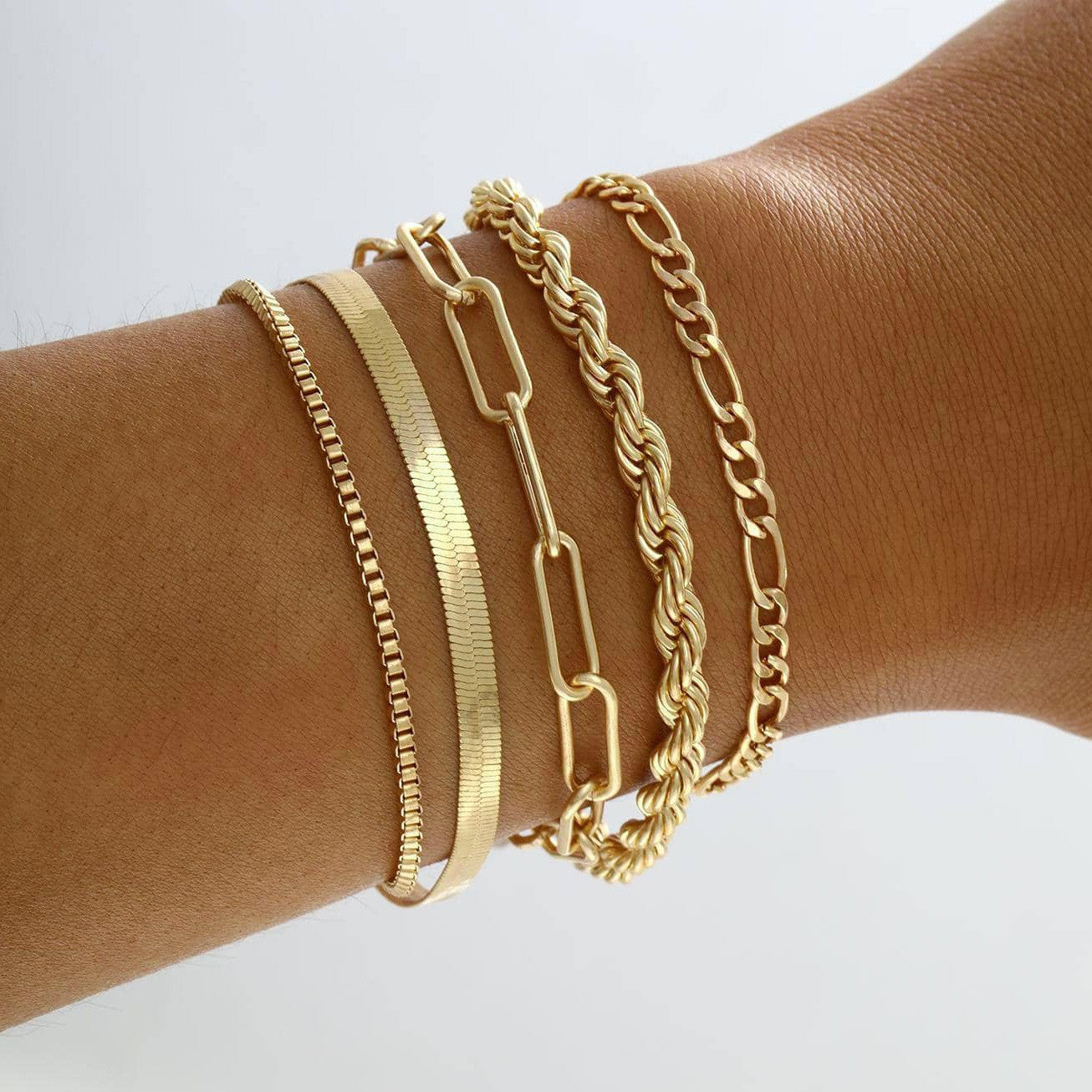 Conjunto de pulseras de cadena multicapa bohemias para mujer
