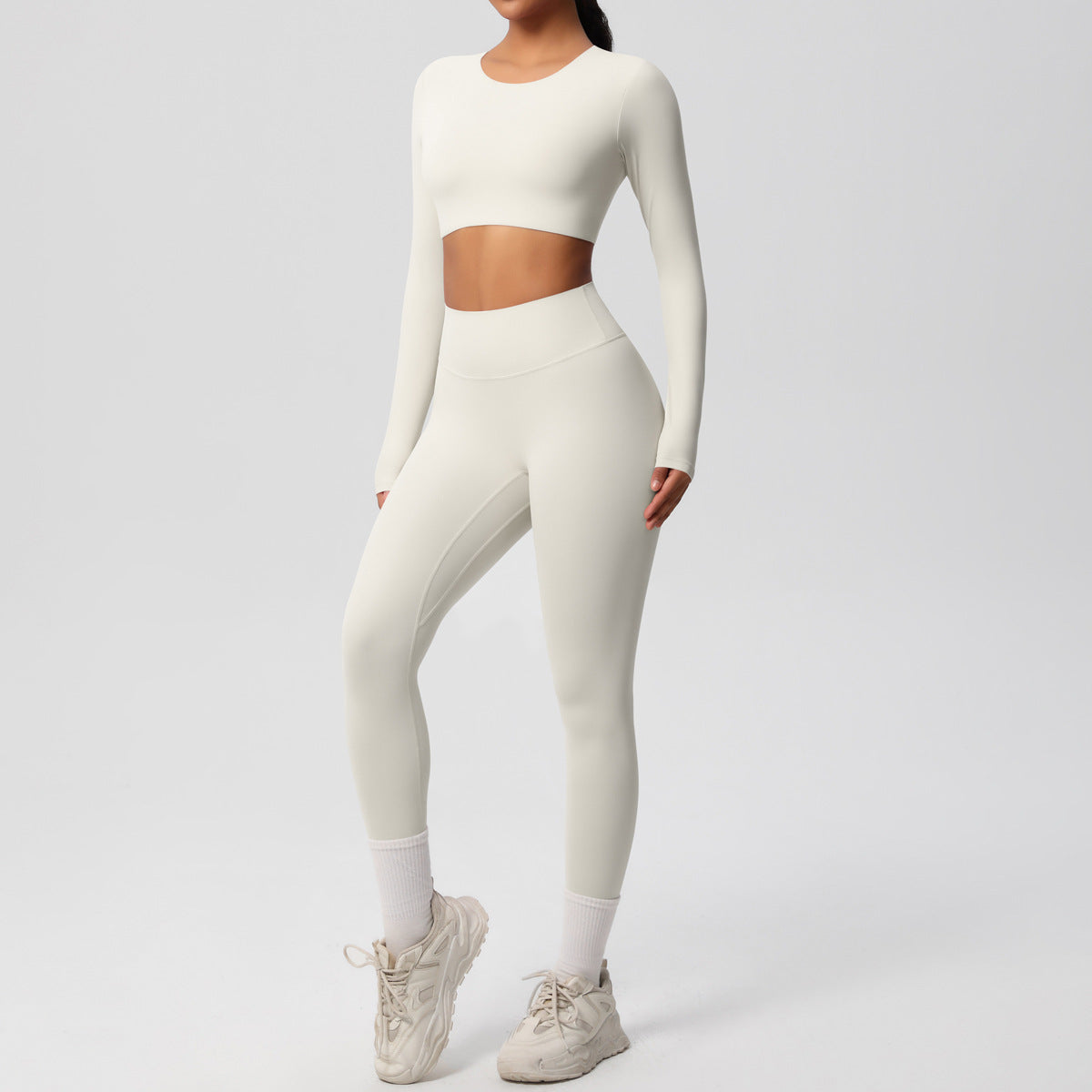 Women Yoga Solid Color Sports Two-Piece Set