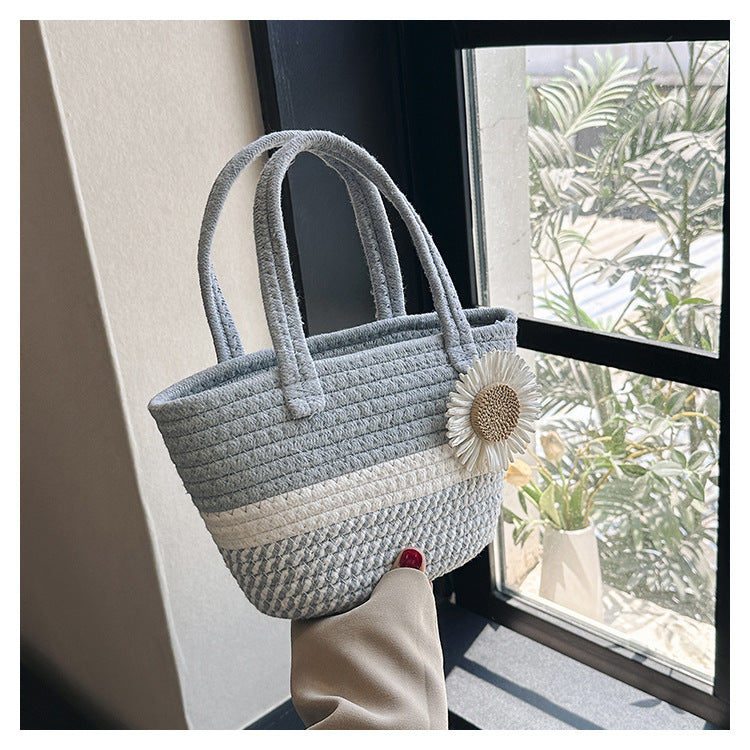 Summer Women Casual Vacation Straw Woven Handbag