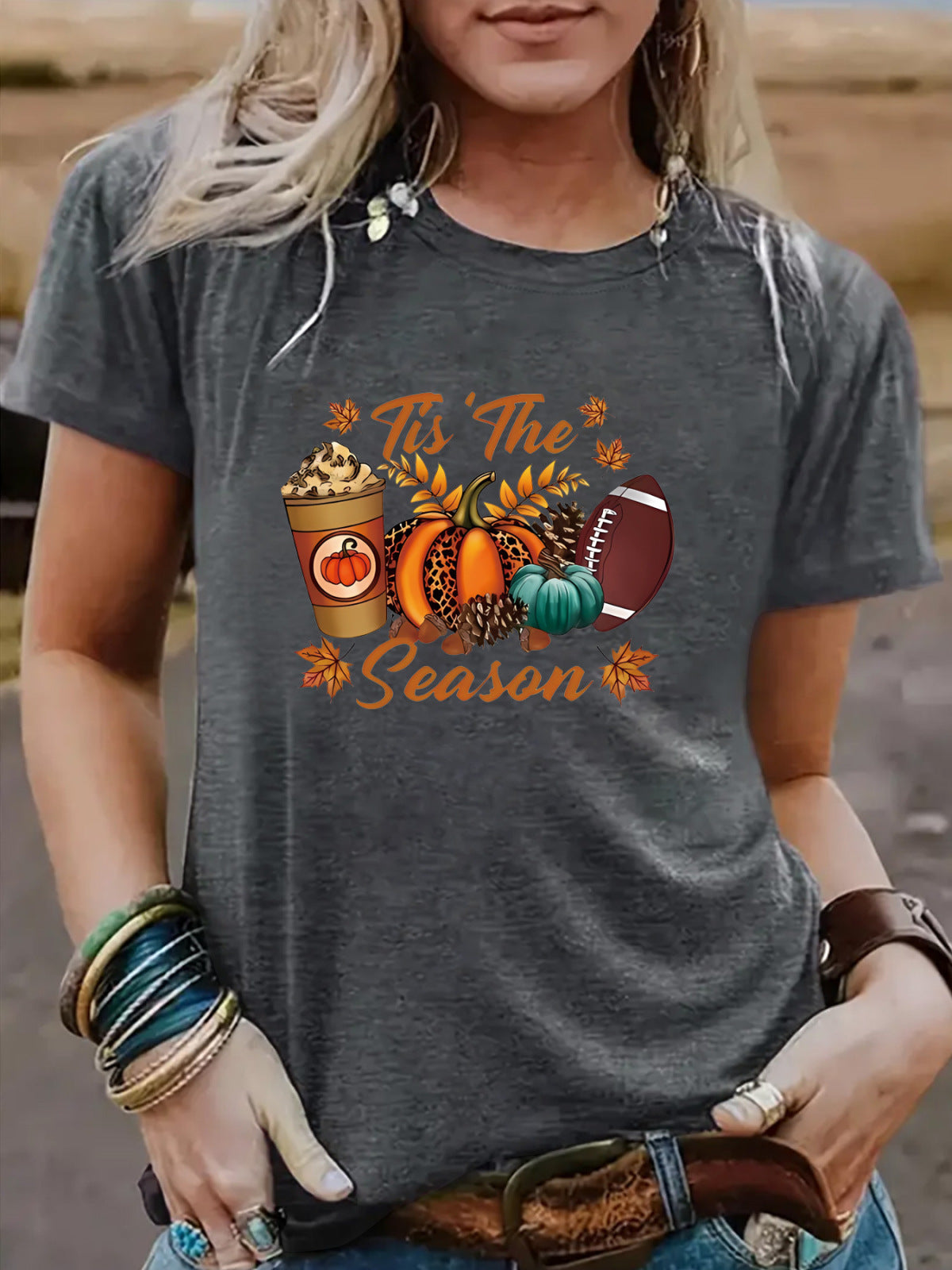 Camiseta de béisbol de calabaza de Halloween para mujer
