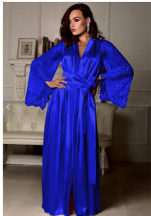 Women Fashion Sexy Imitation Ice Silk Lace Pajamas
