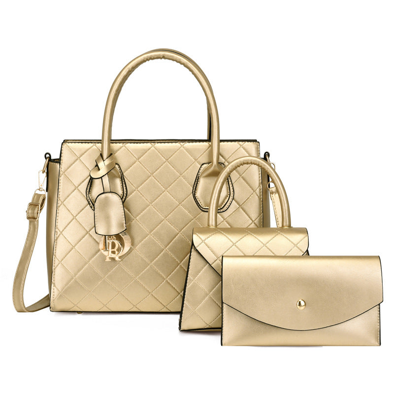 Ensemble de trois sacs à main tendance de grande capacité, couleur unie