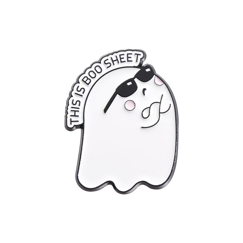 Broche fantôme d'Halloween en alliage de zinc pour femme, simple et mignonne