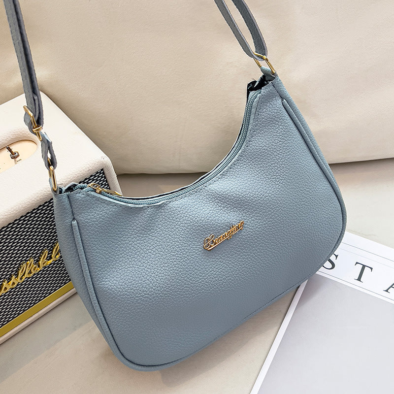 Soft Litchi Grain Women Underarm Bag