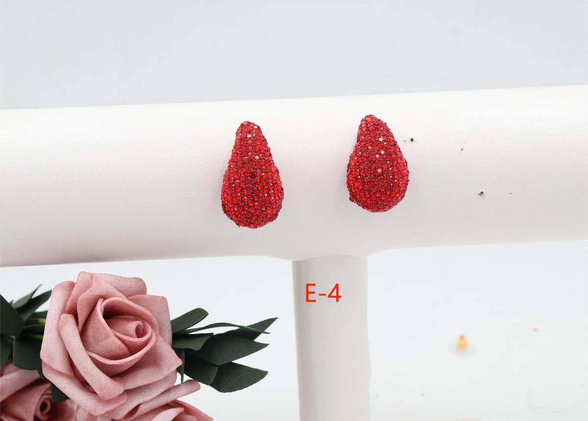 Women Fashion Simple Zircon Water-Drop Earrings