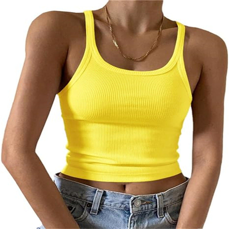 Women Fashion Sexy Solid Color Slim Camisole
