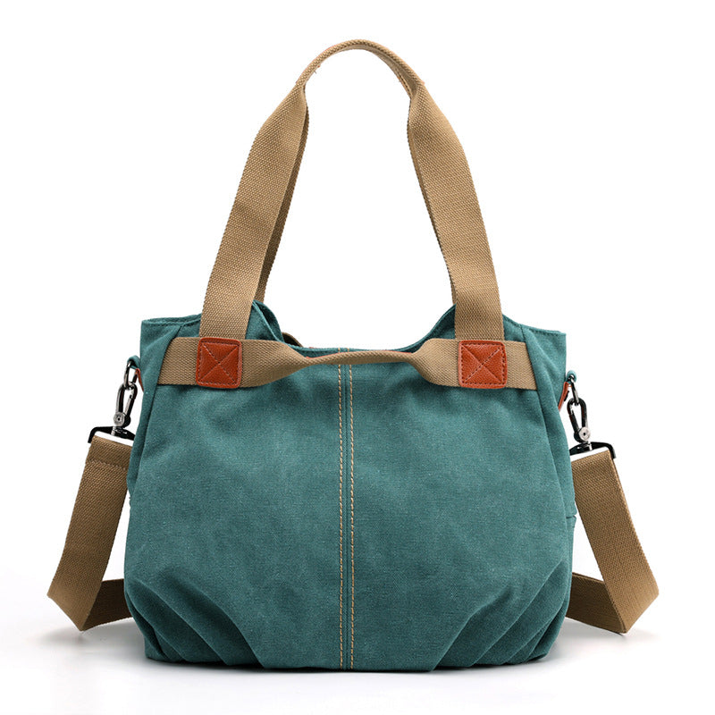 Vintage Casual Women Canvas Commuter Handbag