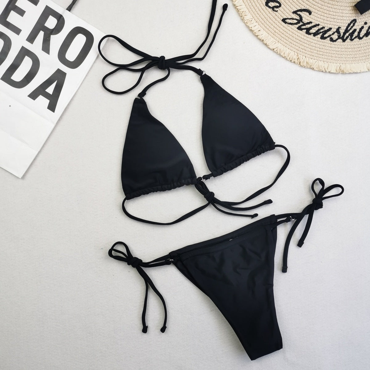 Women Sexy Lace-Up Print Bikini
